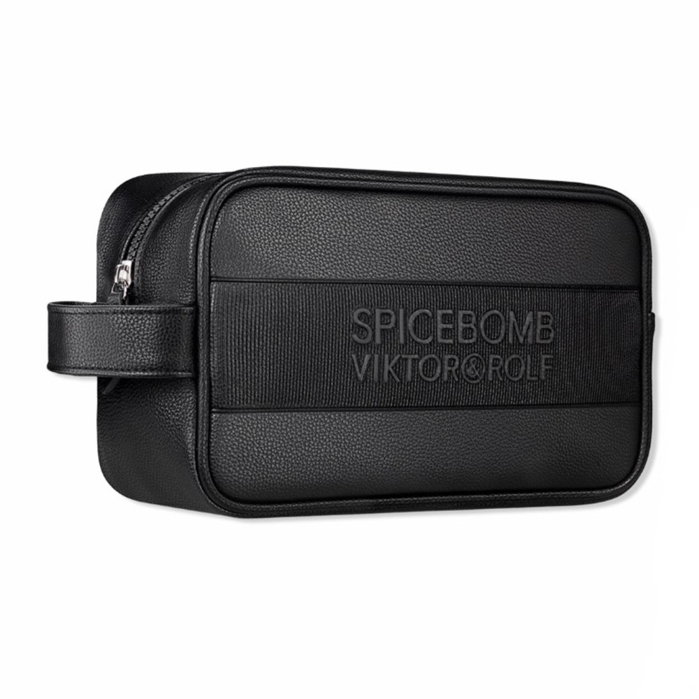 NEW Viktor & Rolf Spicebomb Black Zippered Travel Toiletry Bag Dopp Kit